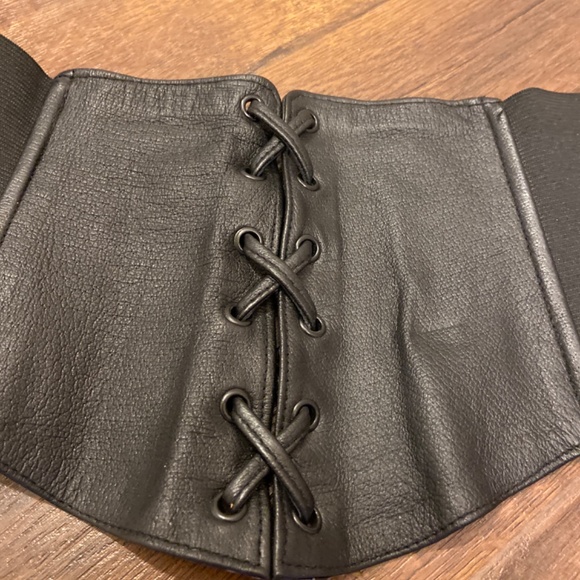 NEW VINTAGE NEWPORT NEWS LEATHER CORSET WIDE ELASTIC BELT SLIM HOURGLASS FIGURE main image 12